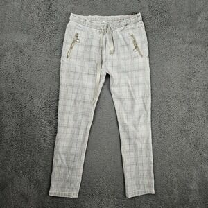 The Porter‎ Collective XL Plaid Jogger Pants Made in Italy Gray Beige
